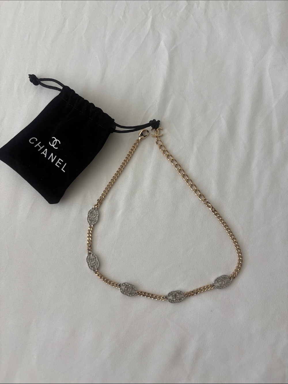 Gold and crystal chain